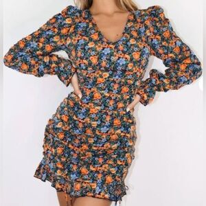 Missguided floral V-neck dress size 14
